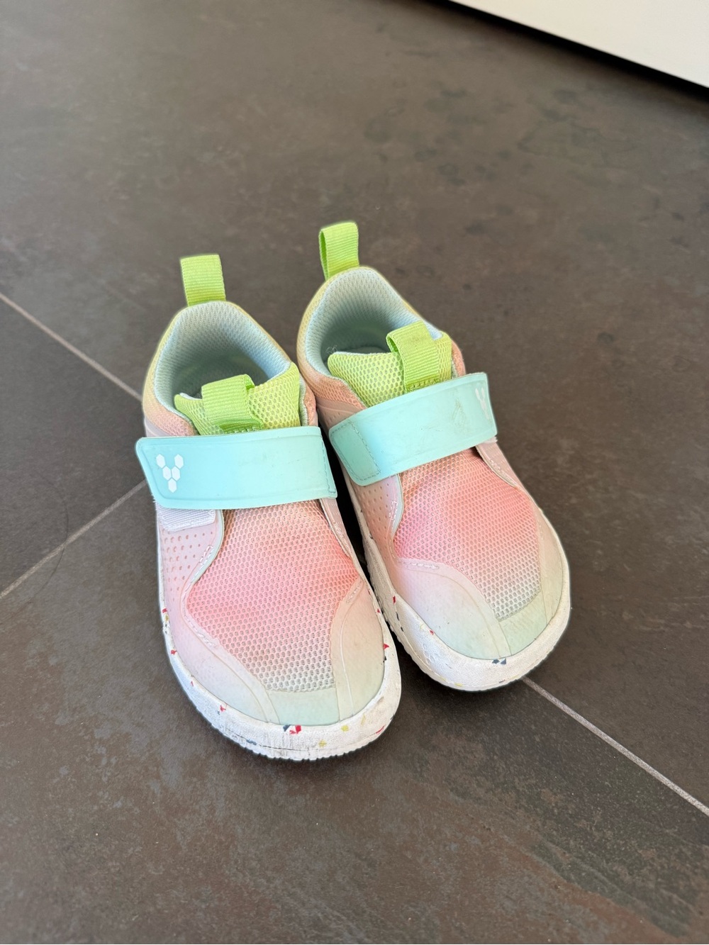 Kids Pastel Gradient Slip-On Sneakers with Mint Strap